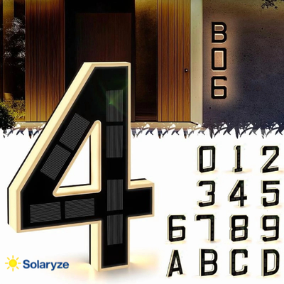 Solar-Powered House Numbers 9-Inch